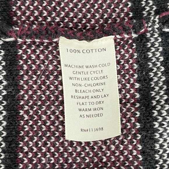 Margaret O'Leary Sweater Women M Aztec Knit Open Front Cardigan Long Duster - Picture 8 of 10